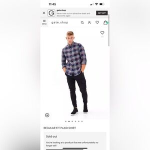 Unisex cotton plaid shirt size M first men's